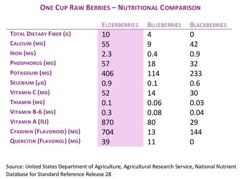nutrition in elderberries