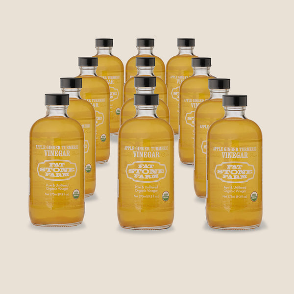Raw Vinegar, case of 12, apple ginger turmeric, organic