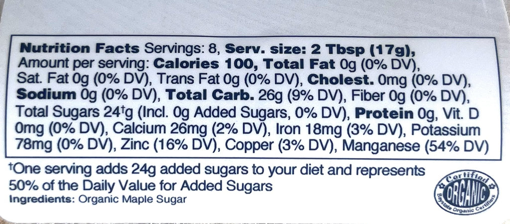 *NEW* Organic Maple Sugar, 4.5 oz