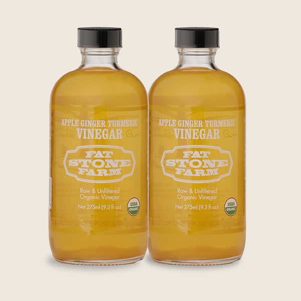 Raw Vinegar 2 Pack, Apple Ginger Turmeric, organic